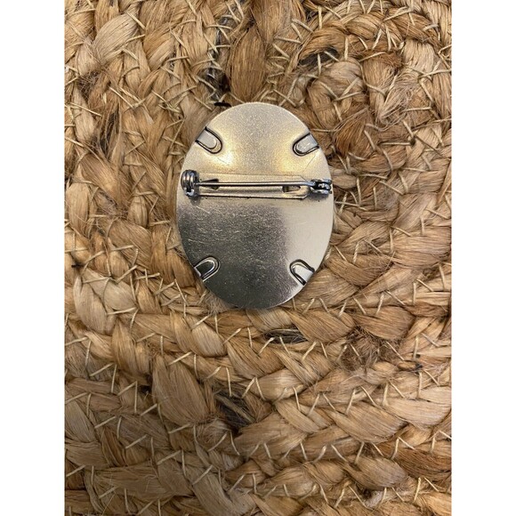 Vintage Needlepoint Flower Pin Pendant Red Rose Bud Brooch Handcrafted - Picture 3 of 5